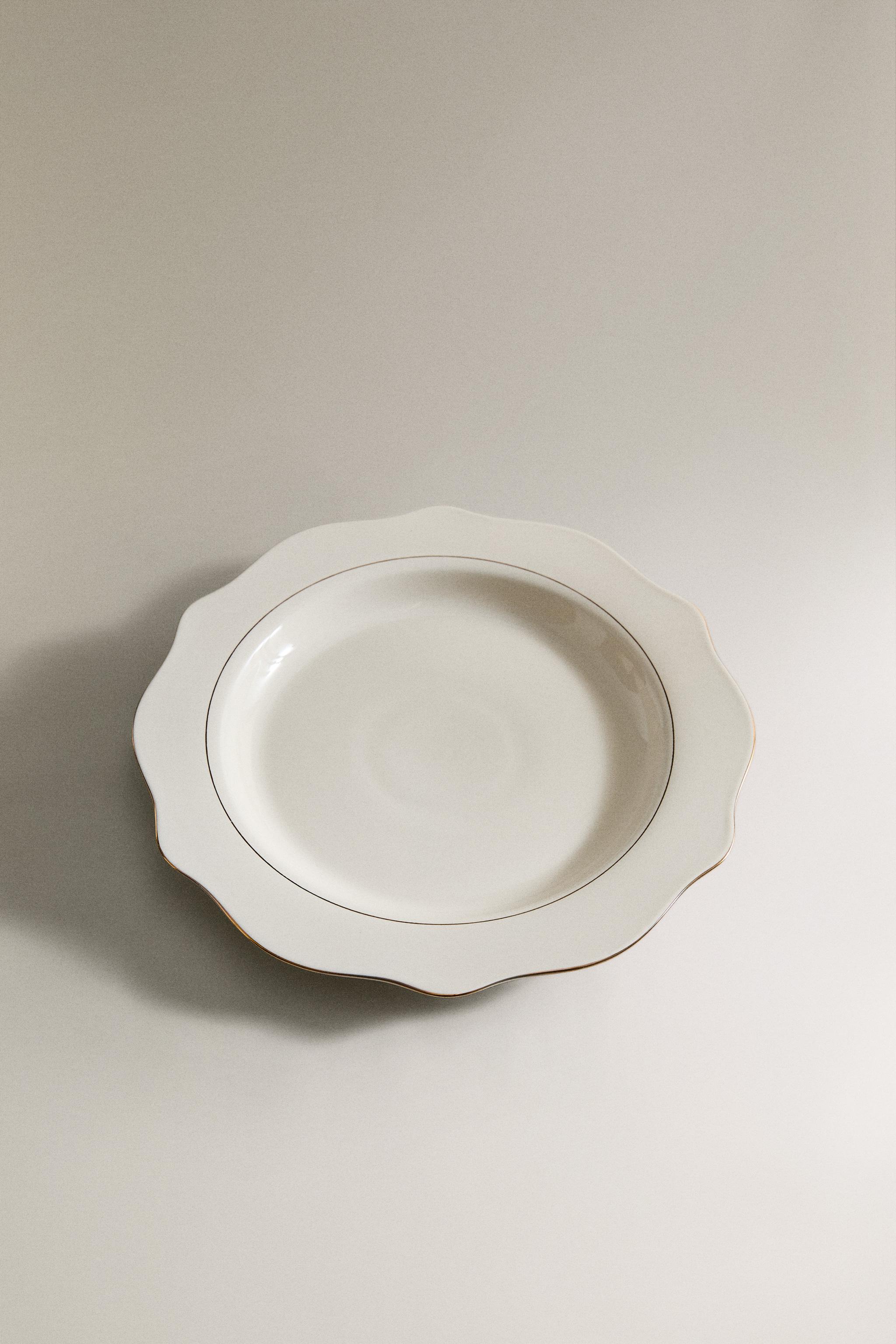 ASSIETTE PLATE PORCELAINE FILET